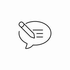 writing chat bubble icon sign vector