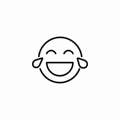 face laughing crying icon sign vector
