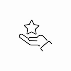 hand holding star icon sign vector