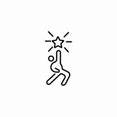 reaching for star icon sign vector
