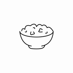 bowl cottage cheese icon sign vector