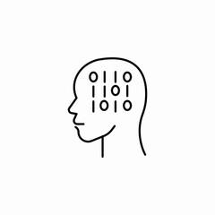 mind binary code icon sign vector