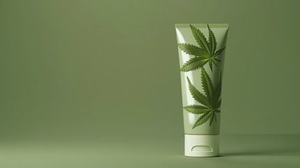 A photo of a cannabis lotion tube with sleek