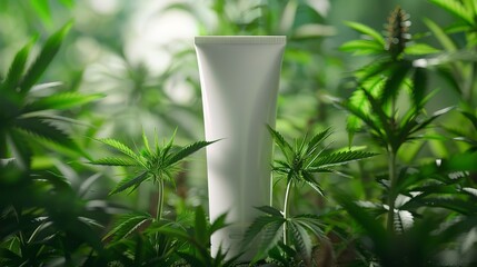A photo of a cannabis lotion tube with sleek