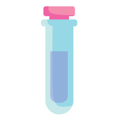 Test Tube with Liquid and Pink Stopper Illustration