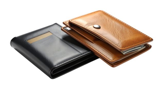  Cash Wallets Set – isolated on transparent background - Powered by Adobe