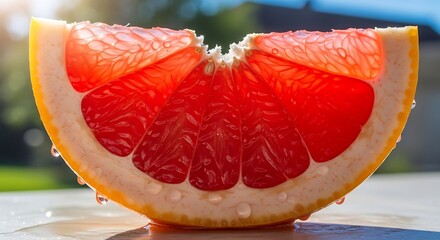 Vibrant Grapefruit Slice - A Refreshing Burst of Citrus Flavor.