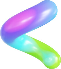 3D Playful colorful gradient rainbow spiral shape, creative graphic abstract form isolated clipart. Render of geometric modern illustration