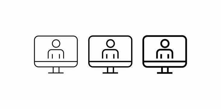 online video user icon sign vector