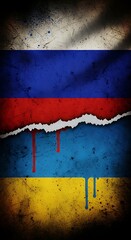 Torn Flag of Rostov Oblast - A Symbol of Regional Identity and Conflict.