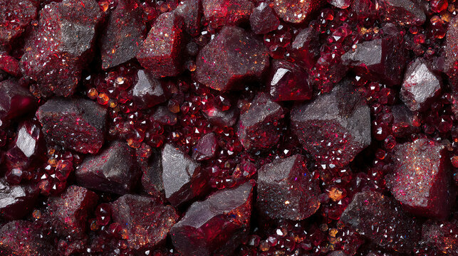 close up of garnet crystal texture.
