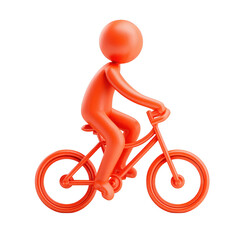 Orange Stick Figure Riding a Bicycle