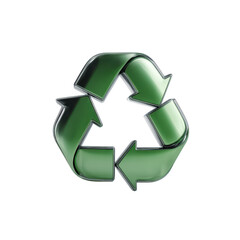 Obraz premium Green Recycle Symbol on Black Background