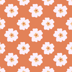 vector seamless pattern with flowers