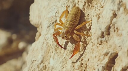Yellow Scorpion on Rocky Outcrop