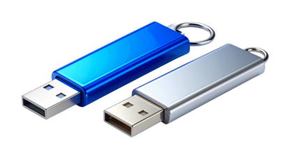 Portable Storage Devices Set – isolated on transparent background