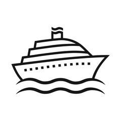 Obraz premium Cruise Ship Vector – Travel and Tourism Transportation Icon