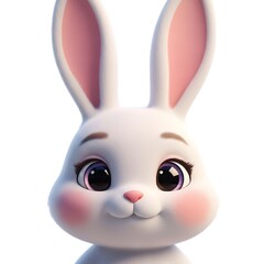 Adorable Easter bunny with big eyes and pink cheeks, perfect for springtime celebrations and heartwarming moments with family and friends