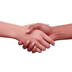 Two hands shaking in agreement isolated on transparent background