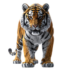 Obraz premium Majestic Bengal Tiger Striking pose, vibrant fur, alert expression