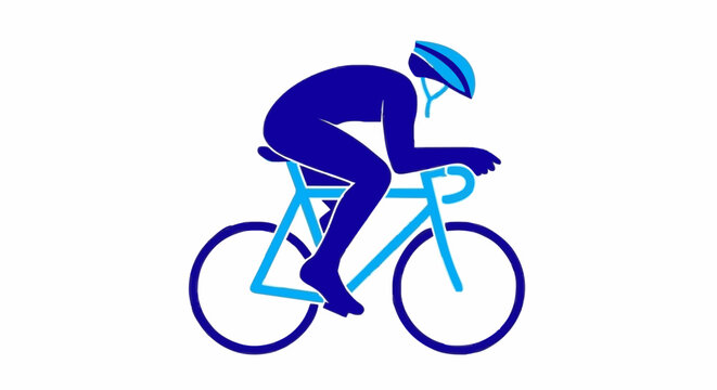 Cyclist in aerodynamic position