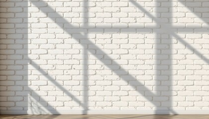 Sunlit Brick Wall with Shadow Patterns