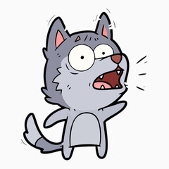 Cartoon husky, kid book illustration, isolated on white background.