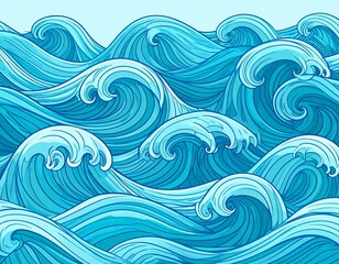 Fototapeta premium Ocean Waves Vector