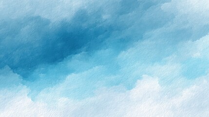 A serene watercolor painting featuring a gradient of blue hues, evoking calmness and tranquility.