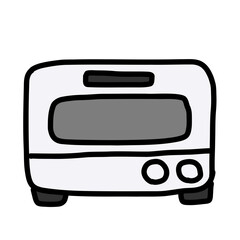 手描き線画のシンプルで可愛いトースターのイラスト