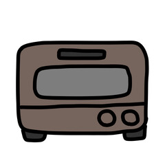 手描き線画のシンプルで可愛いトースターのイラスト
