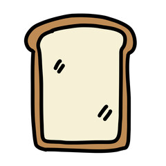 手描き線画のシンプルで可愛いトーストのイラスト
