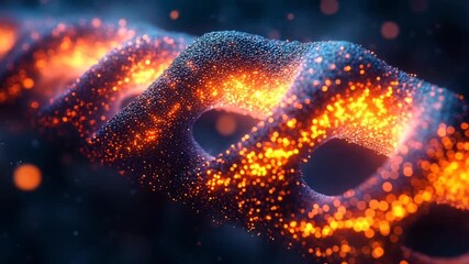 Abstract DNA Strand with Glowing Particles - Genetic Code and Biotechnology Concept. - Powered by Adobe