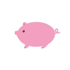 pink pig piggy illustration ブタのイラスト 手描き