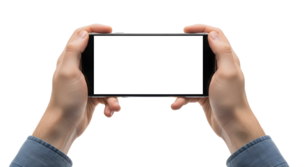 Mobile Smartphone Device Mockup Hands Holding Playing Game App Display