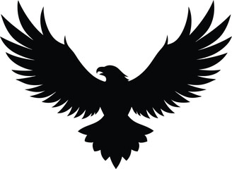 Fototapeta premium silhouette of an eagle soaring with wings wide