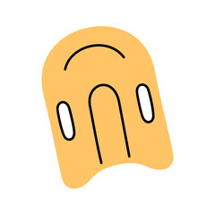 Orange Swimming Kickboard With Black Outline And Two Hand Grips On White Background Isolated