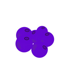 A minimalist illustration of purple blueberries on a transparent background. Perfect for healthy eating concepts, organic products, food blogs, packaging, and modern design projects.