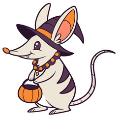 An adorable Bilby with a Content vibe and a Spooky Fun Halloween theme – SVG style