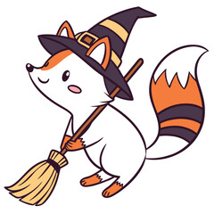 Funny expression on a Arctic Fox in a Halloween theme – Spooky Fun vector art