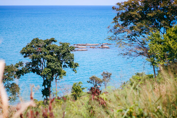 Beautiful beach and rocky scenery at Khao Phlai Dam, Khanom Beach-Southern Sea Islands National Park
