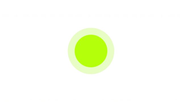 Pulsating bright green solid circle loading animation. Simple vibrant round pulsing outward glowing effect. Animated throbber on transparent. UI design element 4K video. Progress indicator, buffering