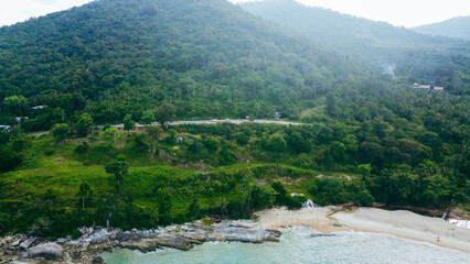 Beautiful beach and rocky scenery at Khao Phlai Dam, Khanom Beach-Southern Sea Islands National Park