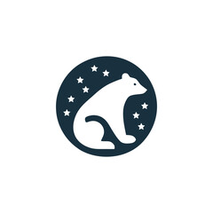 Stellar Polar Bear Emblem in Minimalist Style