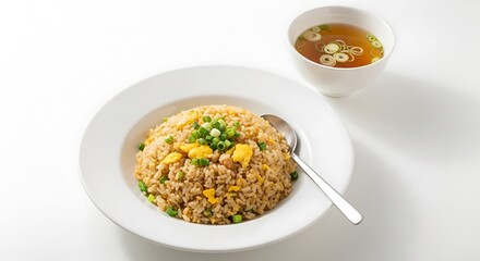 Delicious Fried Rice with Soup - A Culinary Delight.