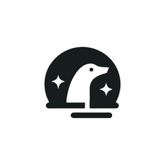 Elegant Penguin Logo Design with Circular Frame