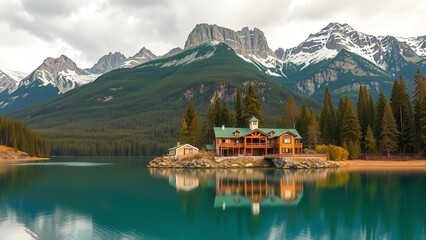 Four Birds Sitting on a Snowy Branch in Winter