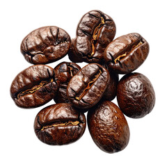 Obraz premium Roasted coffee beans, dark brown, close-up, detailed textures, aromatic