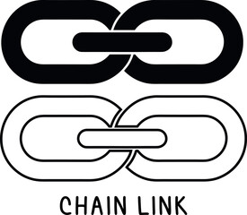link silhouette vector, chain link line art, chain black symbol