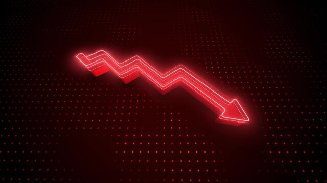 Red Downward Arrow: Symbol of Market Decline and Financial Loss